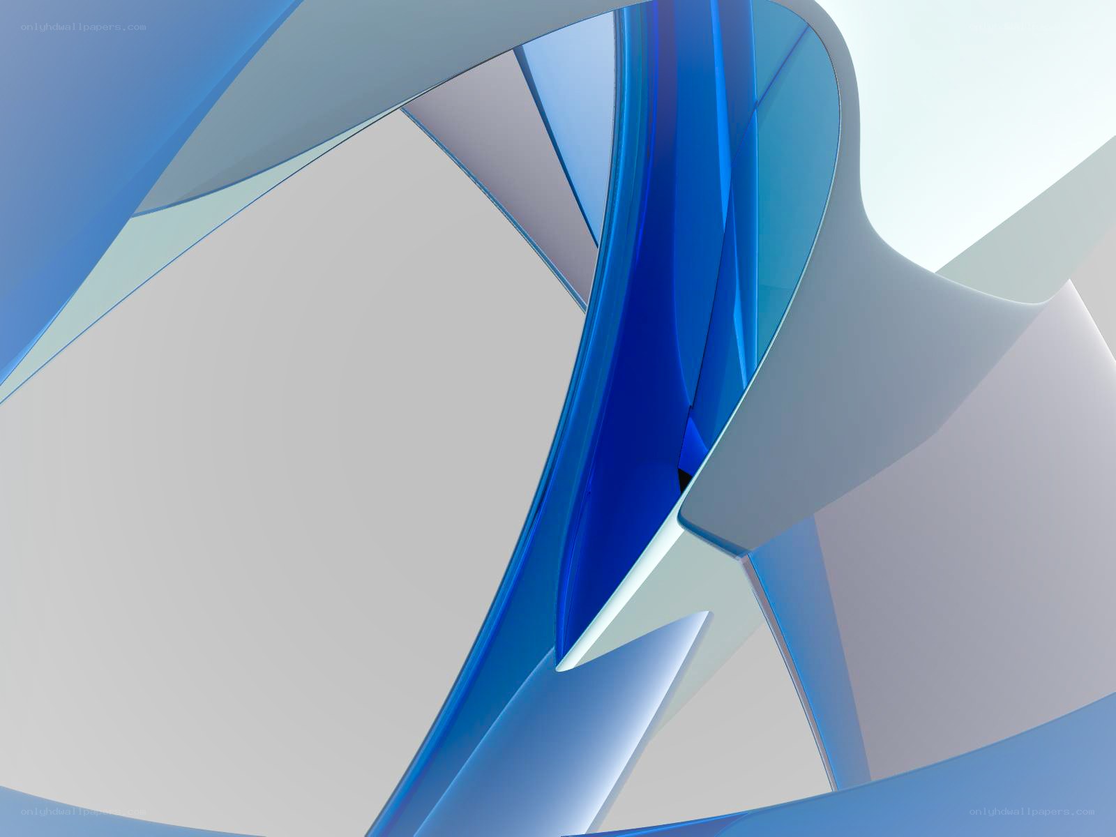 Abstract blue and white sculpture