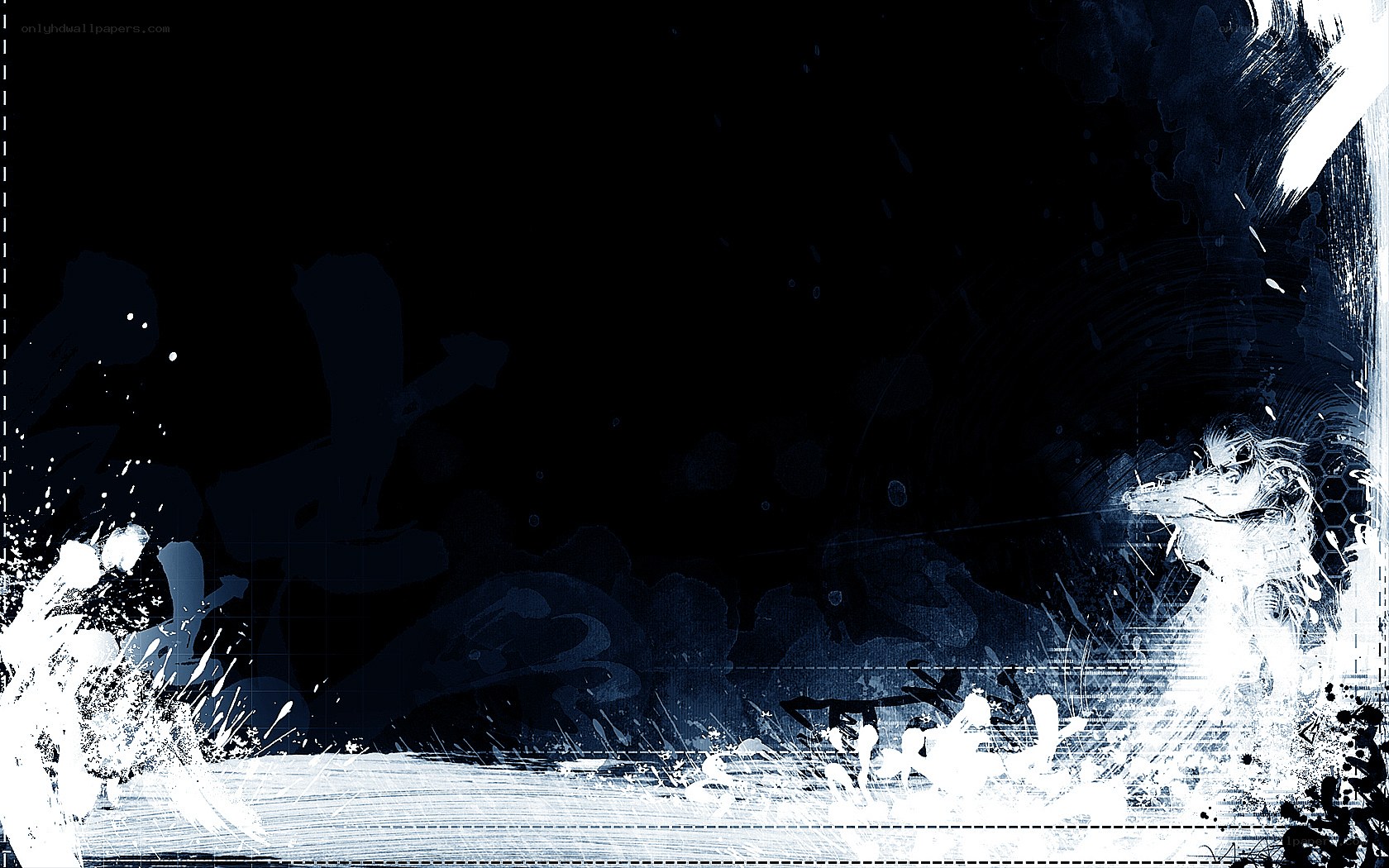 abstract blue and white splash art