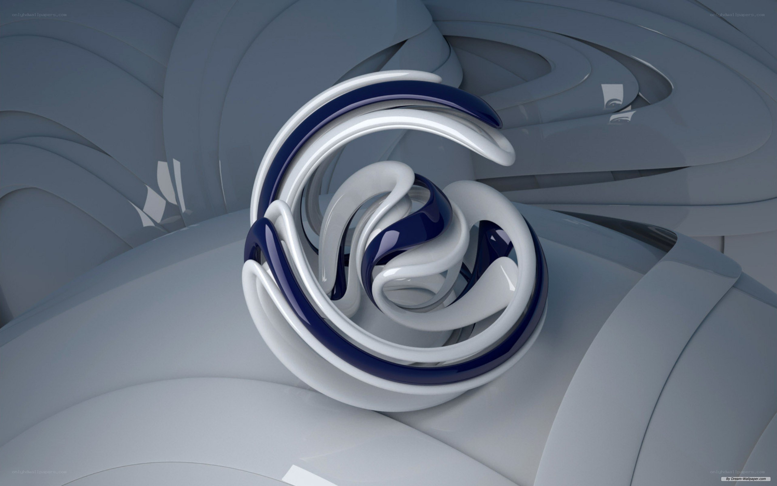 abstract blue and white swirl