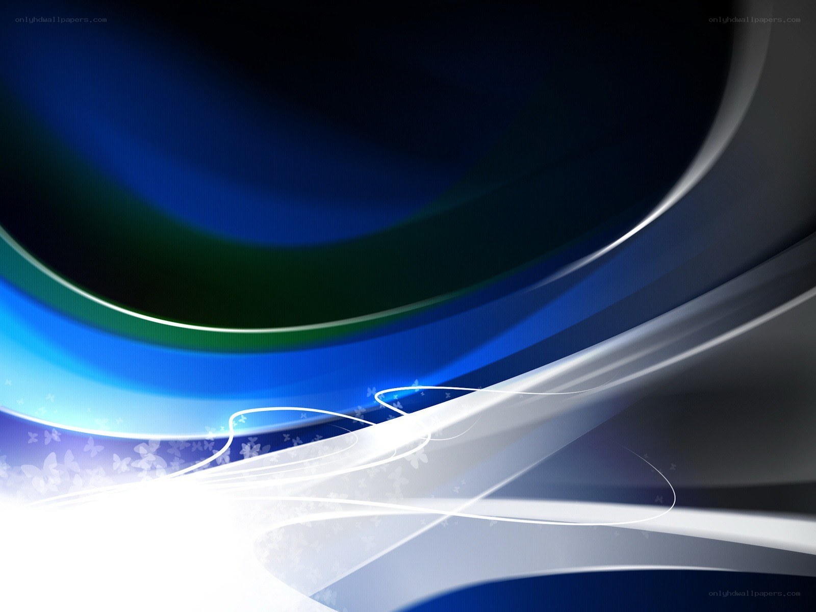 Abstract blue and white swirls