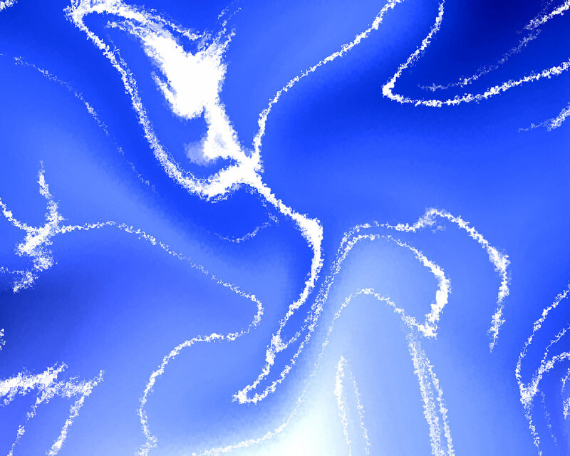 Abstract blue and white swirls
