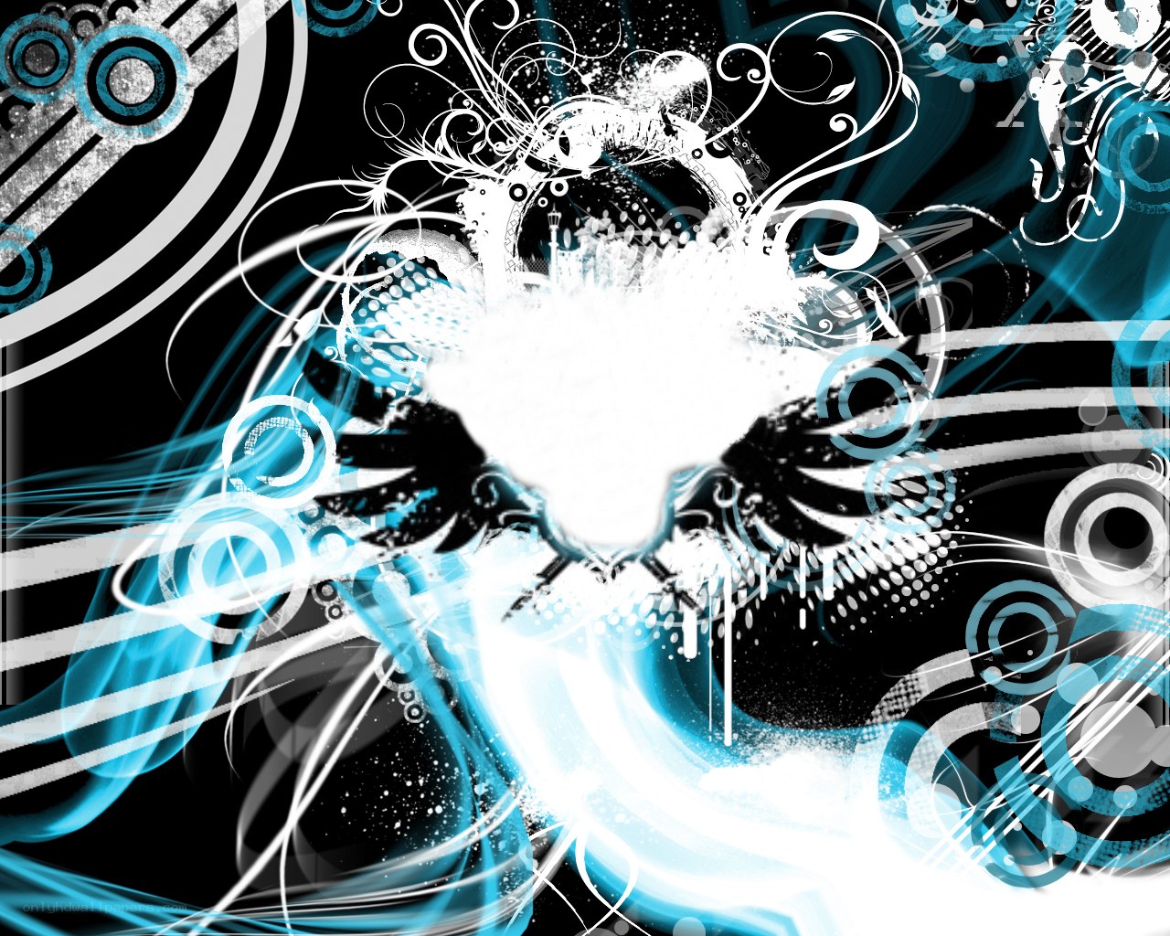abstract blue and white swirls