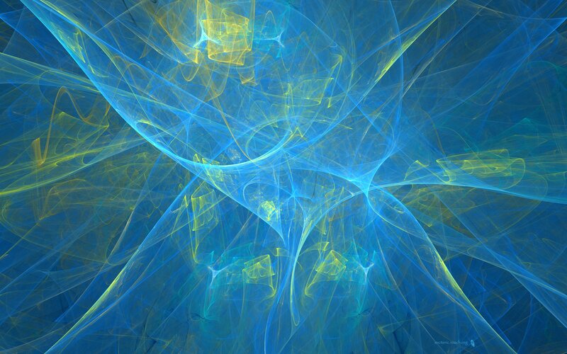 Abstract blue and yellow fractal