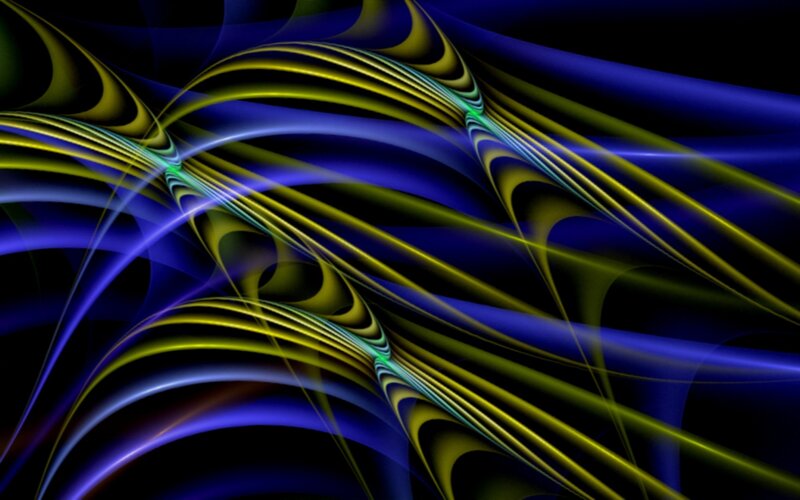 Abstract blue and yellow fractal art