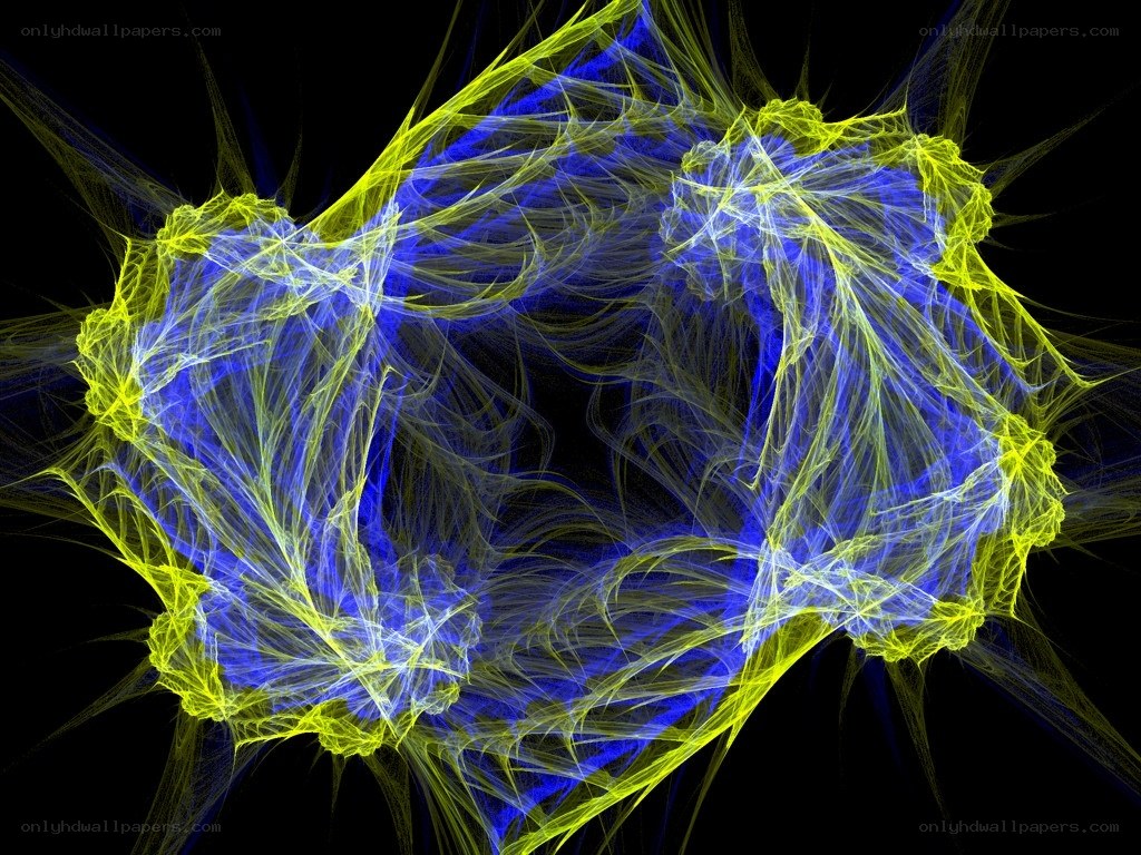 Abstract blue and yellow fractal pattern