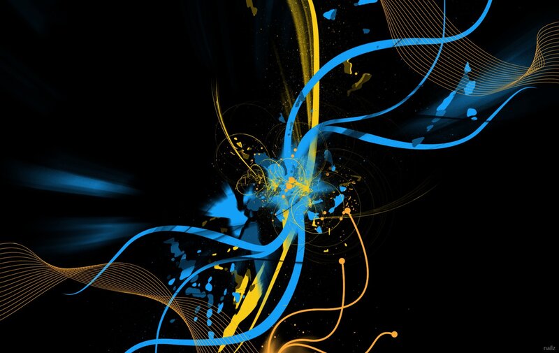 Abstract blue and yellow motion