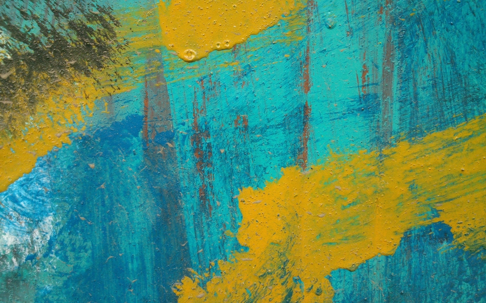 abstract blue and yellow paint