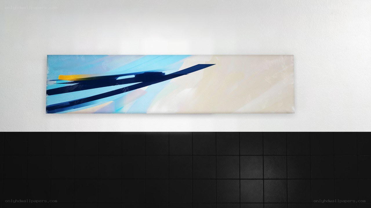 Abstract blue and yellow painting