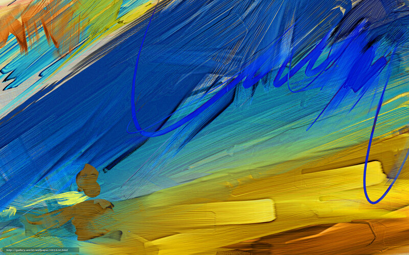 Abstract blue and yellow painting