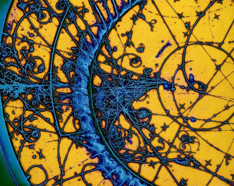 Abstract blue and yellow pattern
