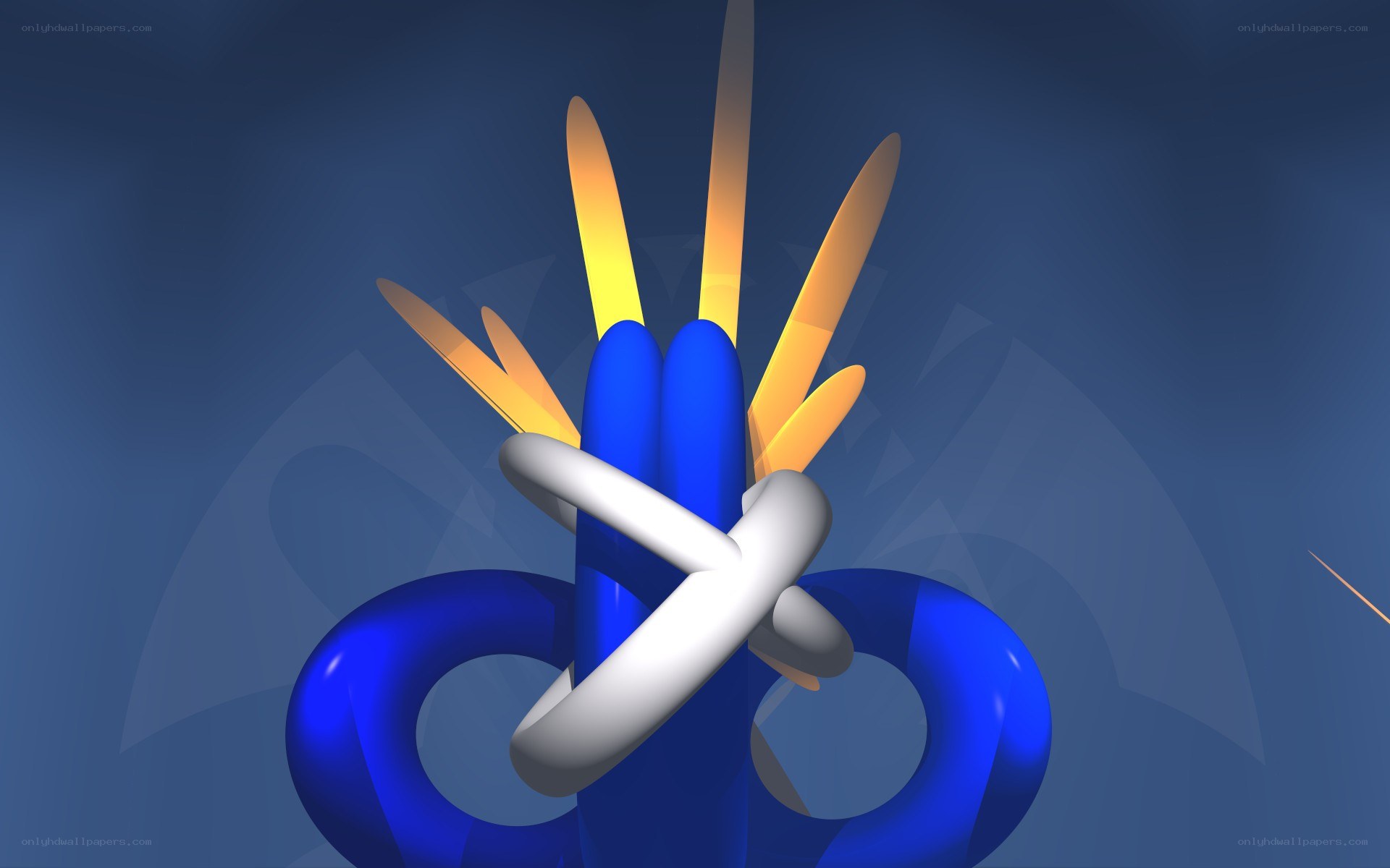 abstract blue and yellow sculpture