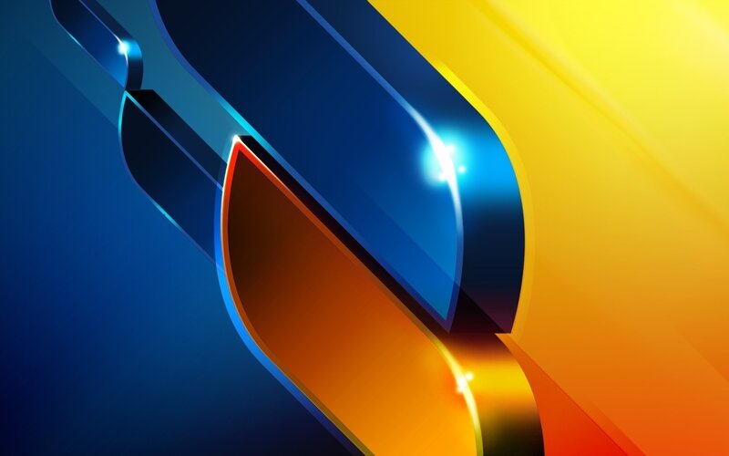 Abstract Blue and Yellow Shapes — Dynamic