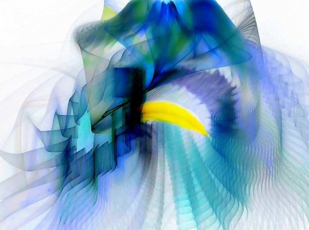 Abstract blue and yellow swirl
