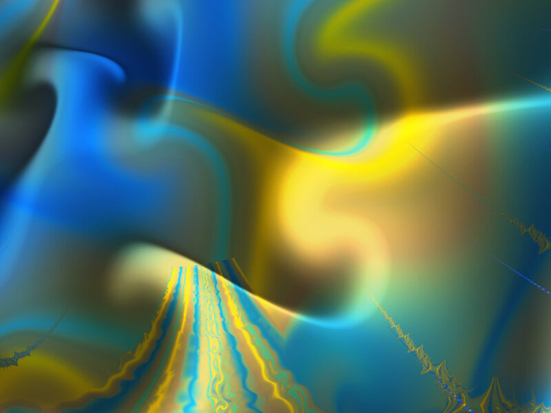 Abstract blue and yellow swirls