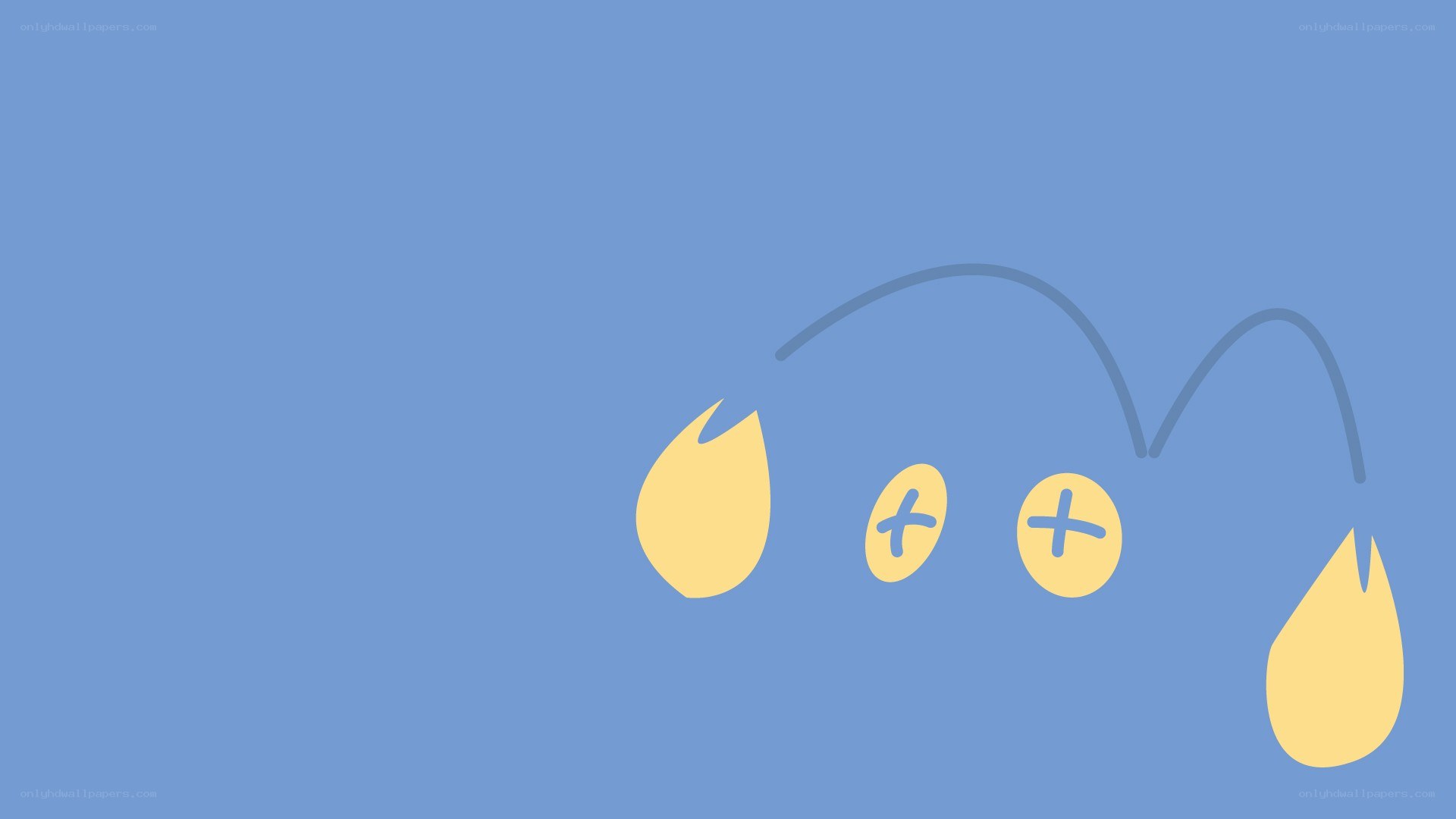 abstract blue background with yellow shapes