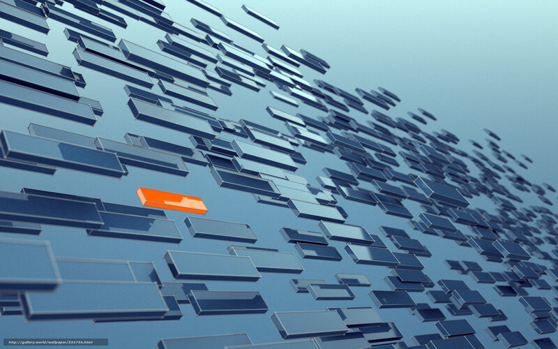 Abstract blue blocks with orange accent