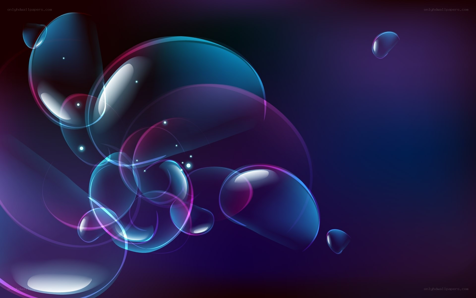 Abstract blue bubbles background