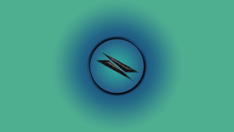 abstract blue circle with geometric shapes