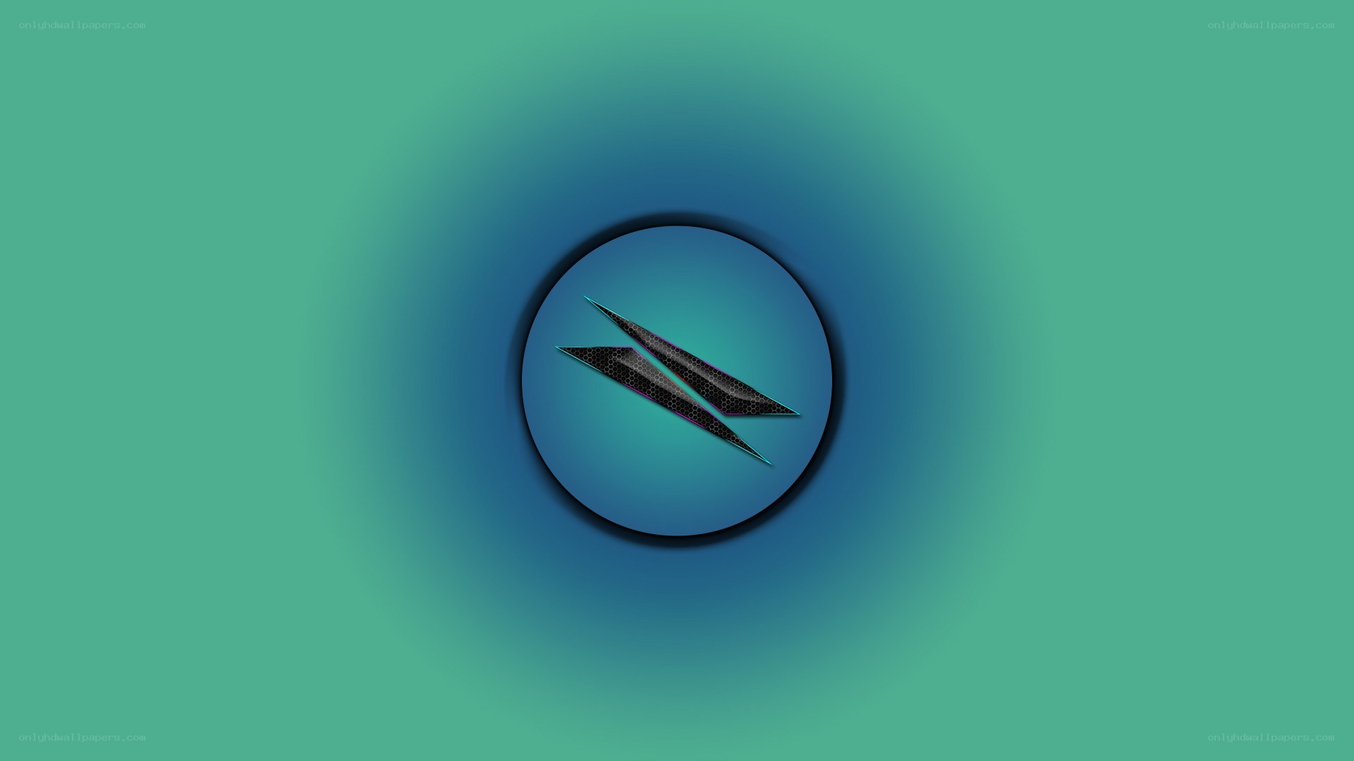 abstract blue circle with geometric shapes