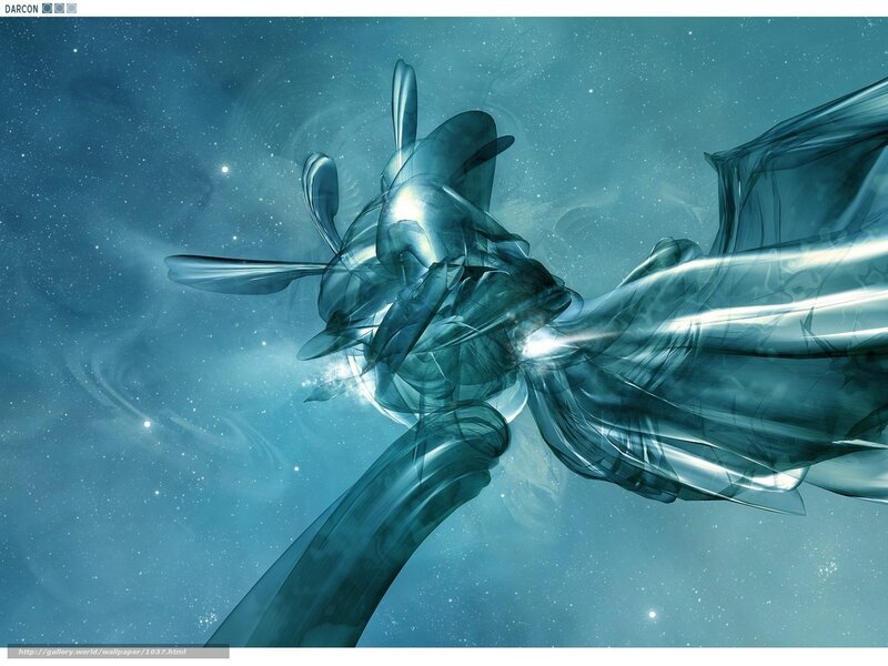 Abstract blue cosmic form