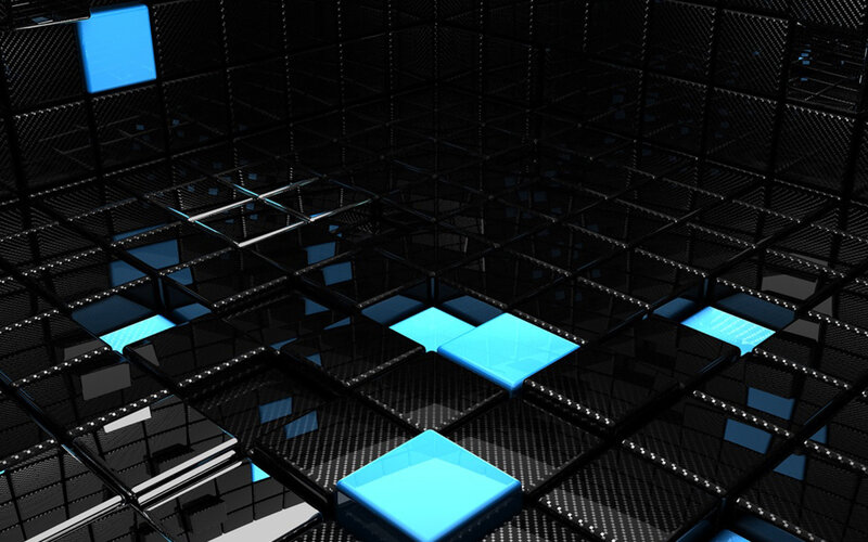 abstract blue cube grid