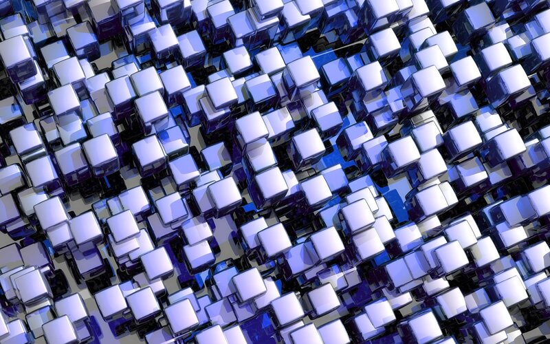 Abstract blue cube pattern