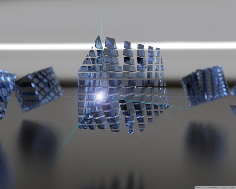 abstract blue cube structure