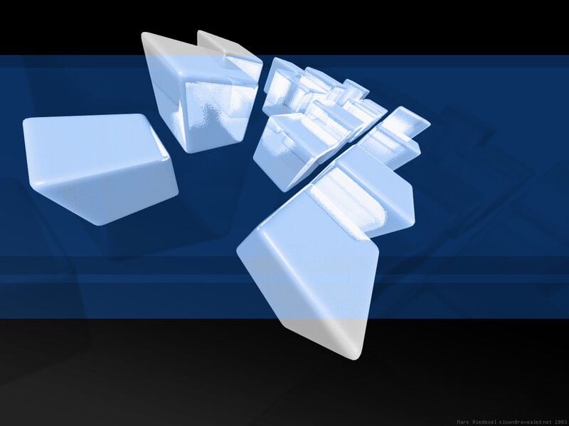 abstract blue cubes on dark background