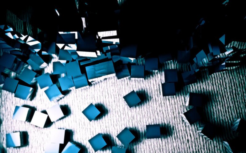 abstract blue cubes on textured surface