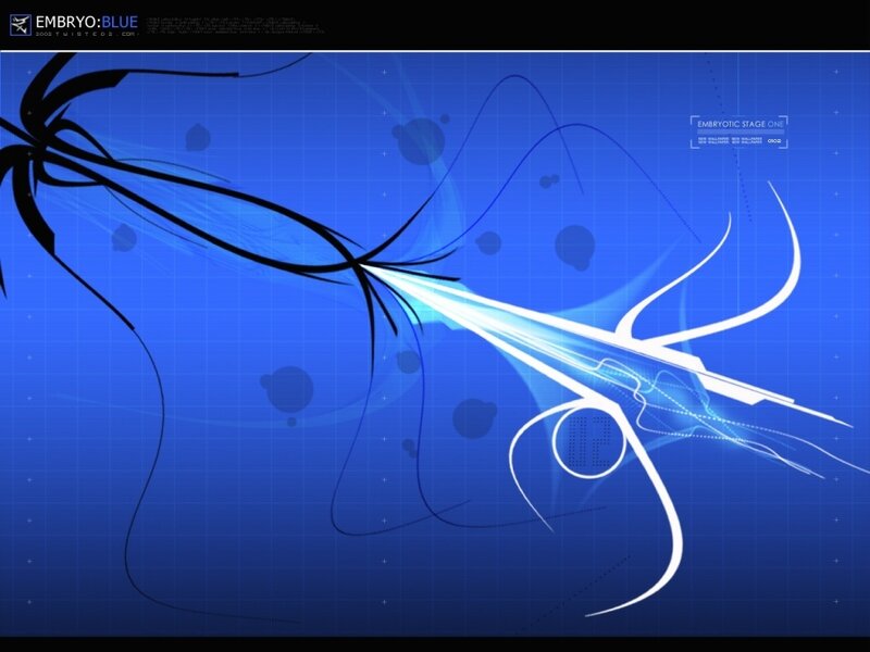 Abstract Blue Design — Futuristic, Digital Art