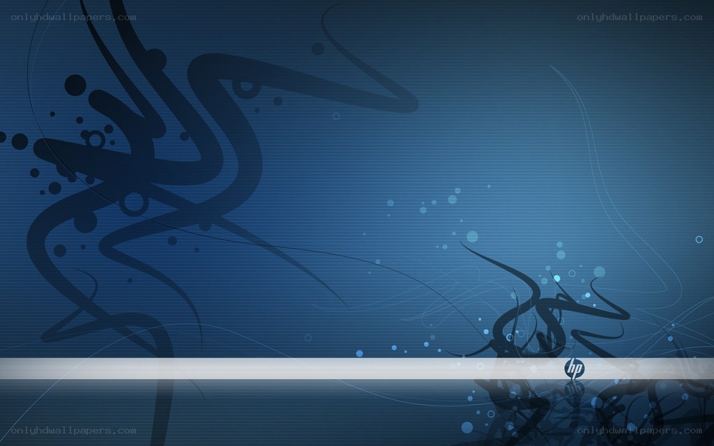abstract blue design with HP logo