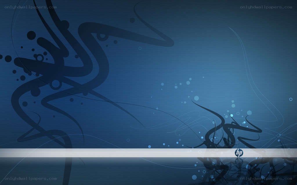 abstract blue design with HP logo