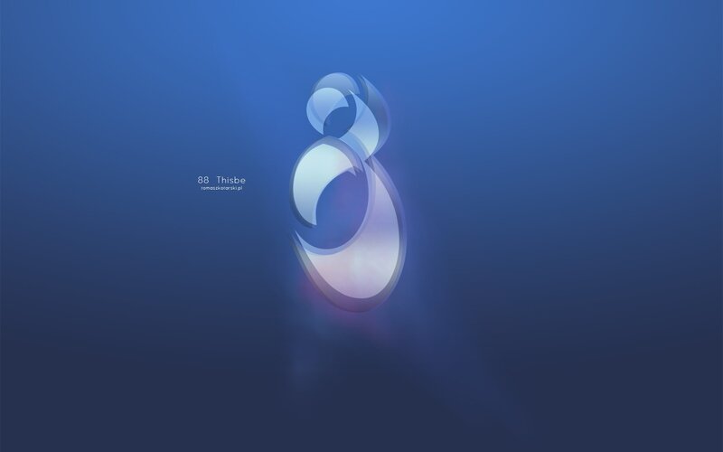 abstract blue design with number eight