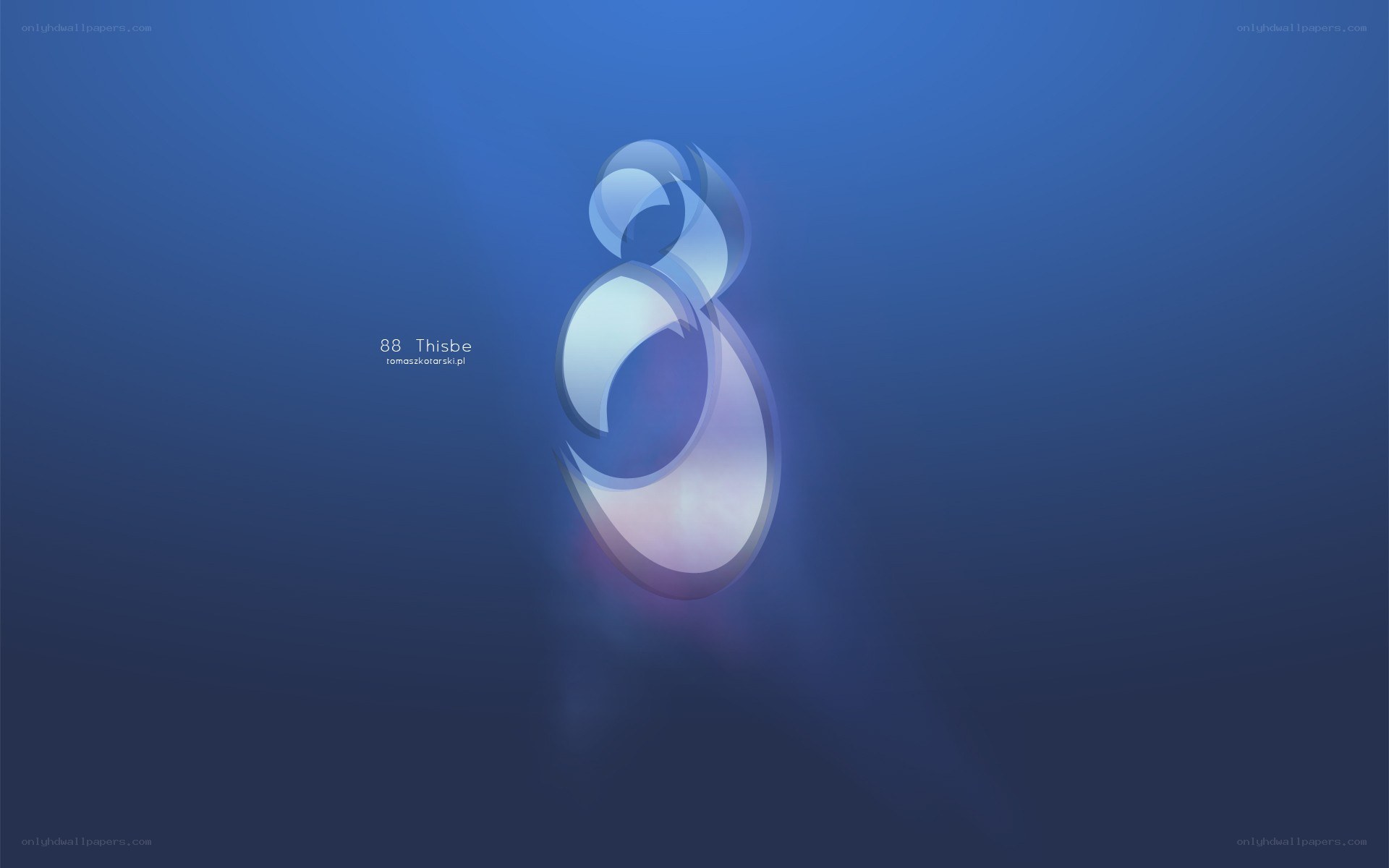abstract blue design with number eight