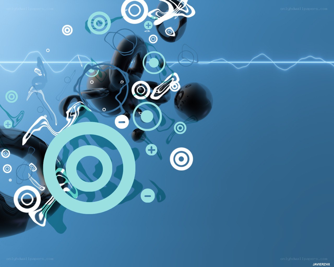 abstract blue digital art