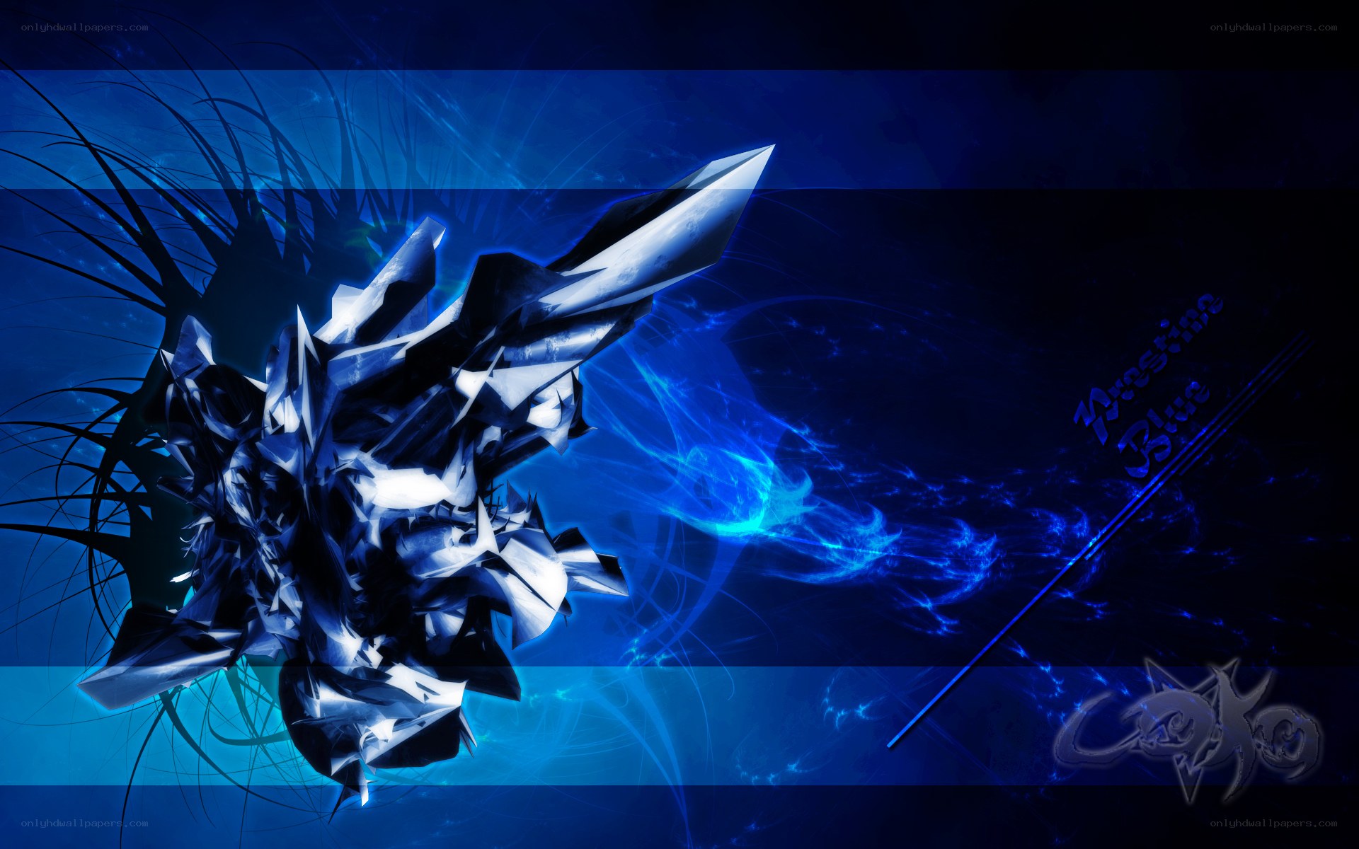 abstract blue digital art