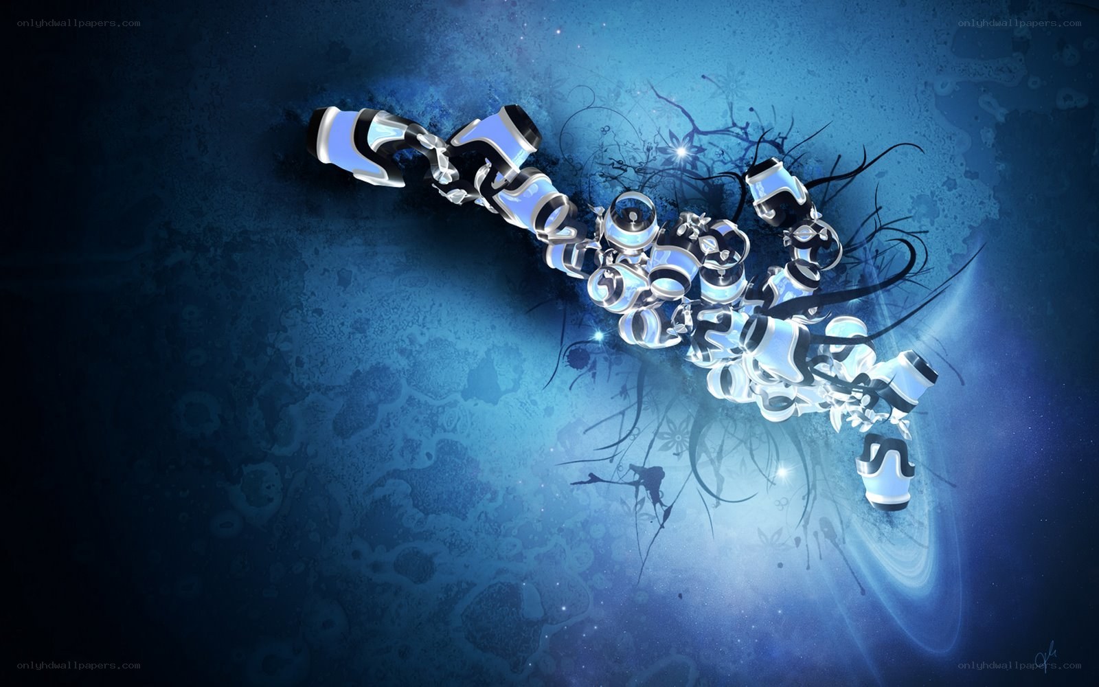 abstract blue digital art