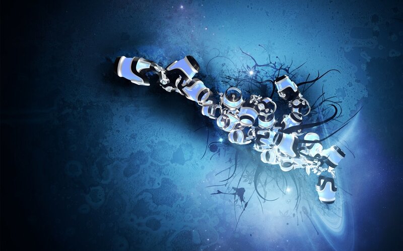 Abstract blue digital art