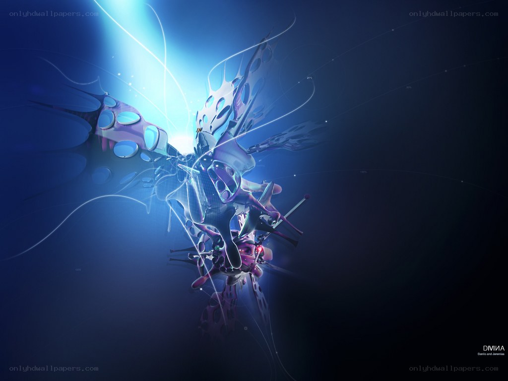 Abstract blue digital art