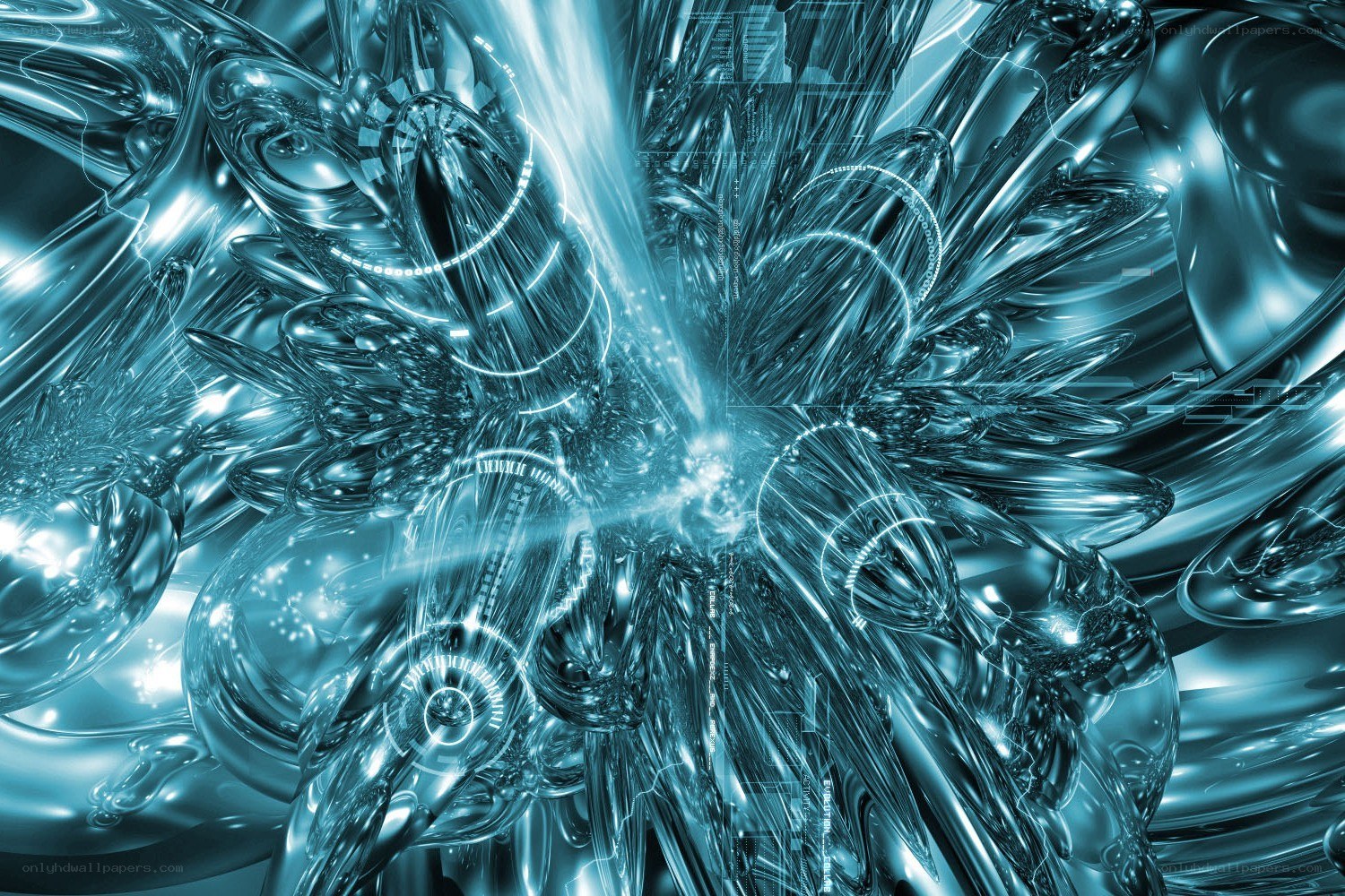 abstract blue digital art