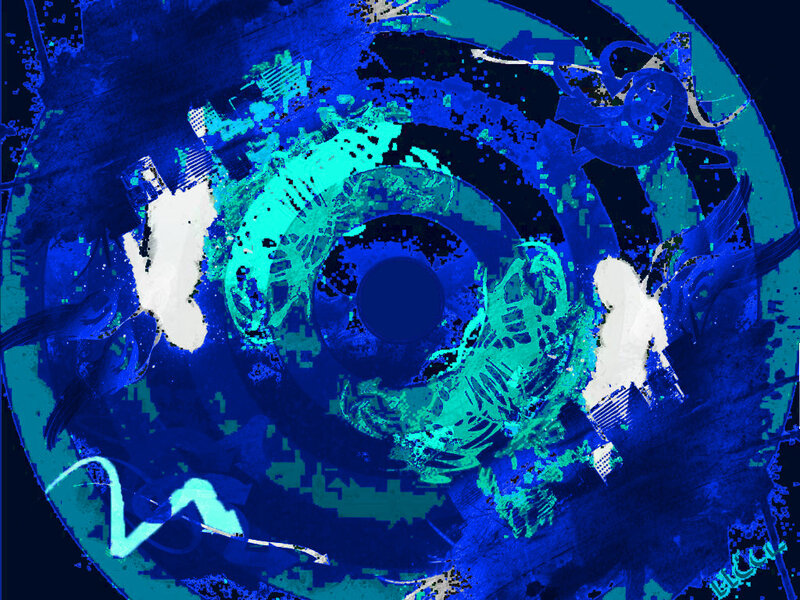 Abstract Blue Digital Art — Chaotic