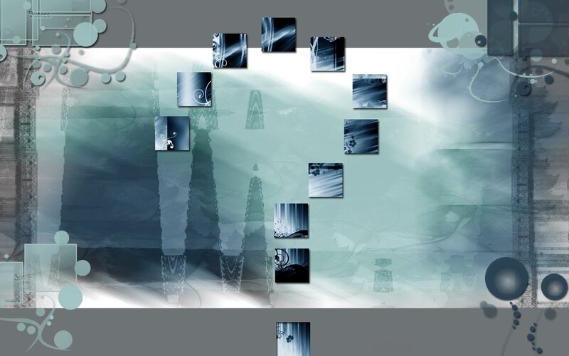 abstract blue digital collage