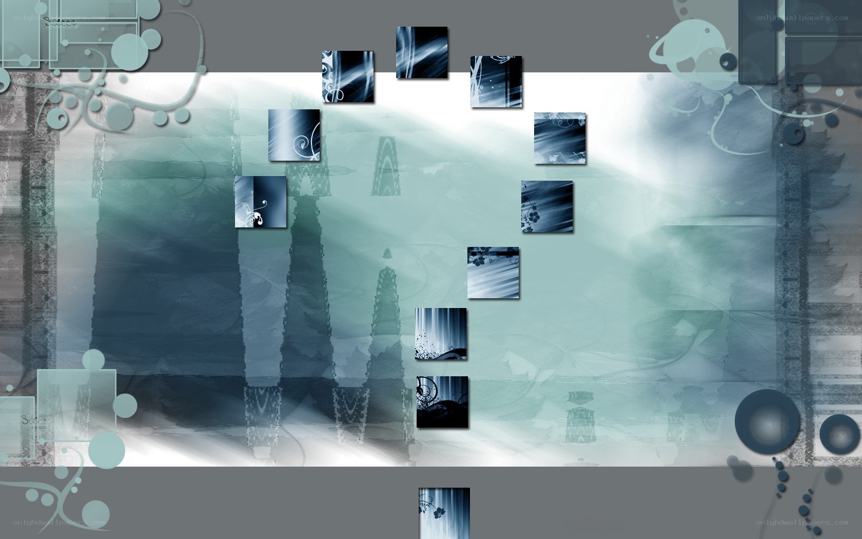 abstract blue digital collage