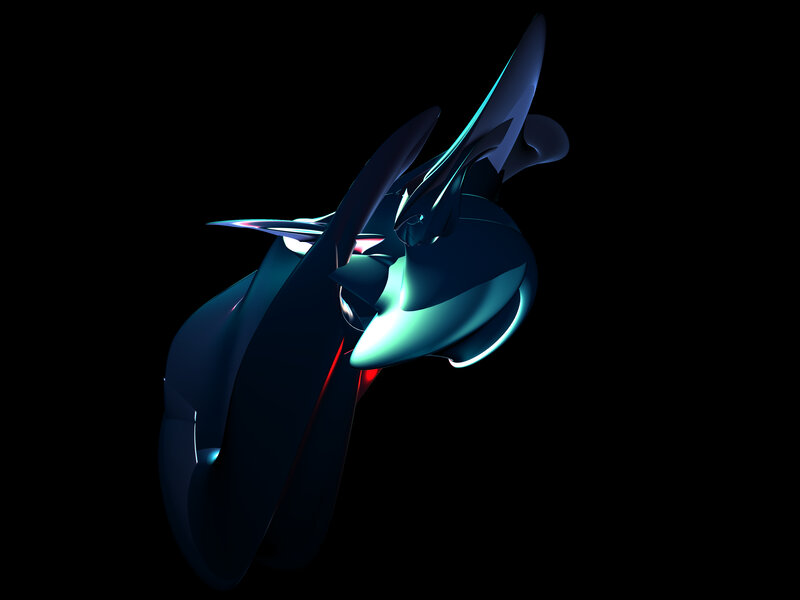 abstract blue digital sculpture