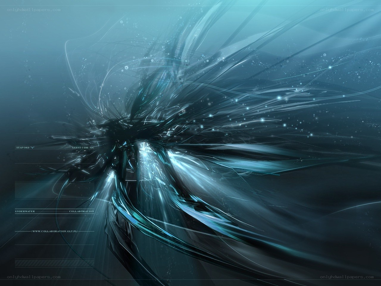 abstract blue energy burst