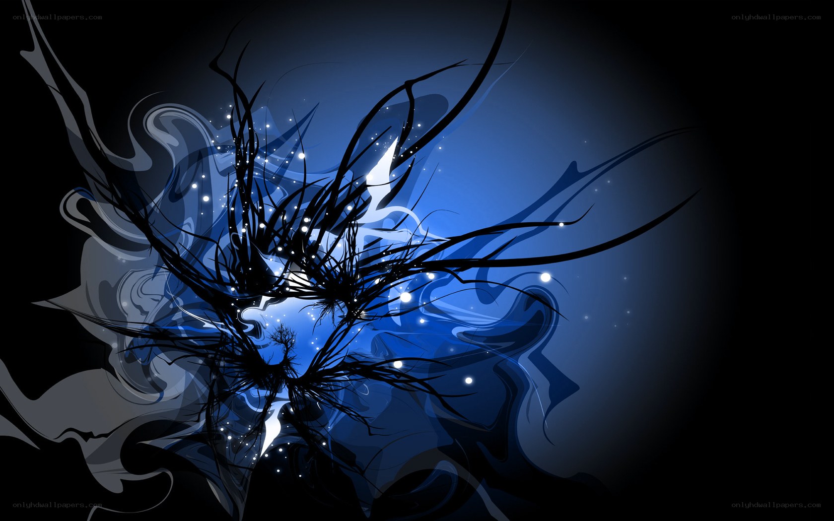 abstract blue energy burst