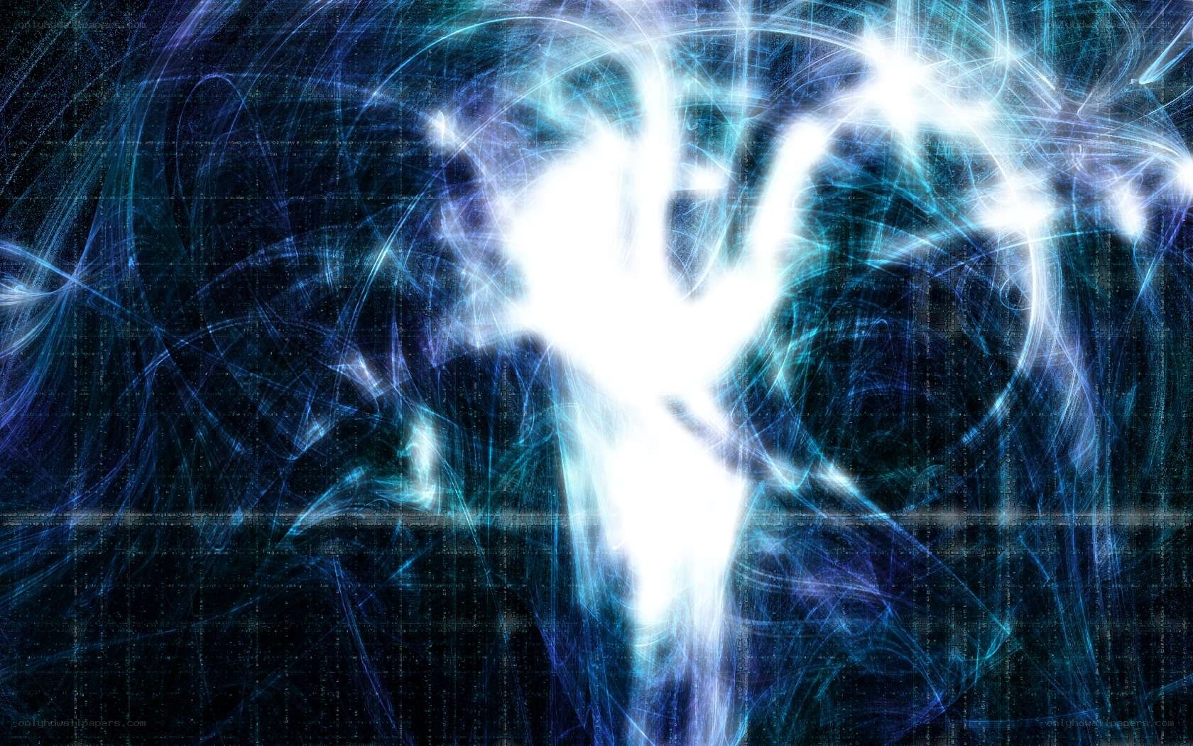 abstract blue energy burst