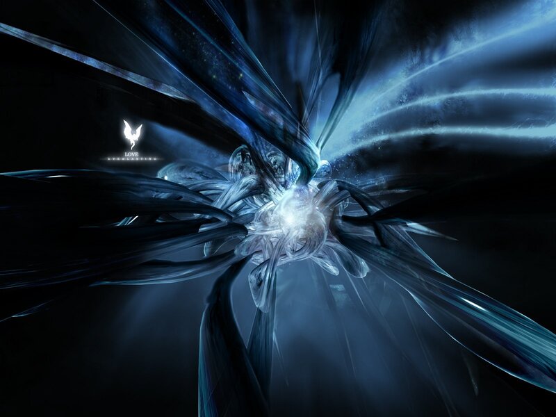 Abstract Blue Energy Burst — Dramatic, Digital Art, Light