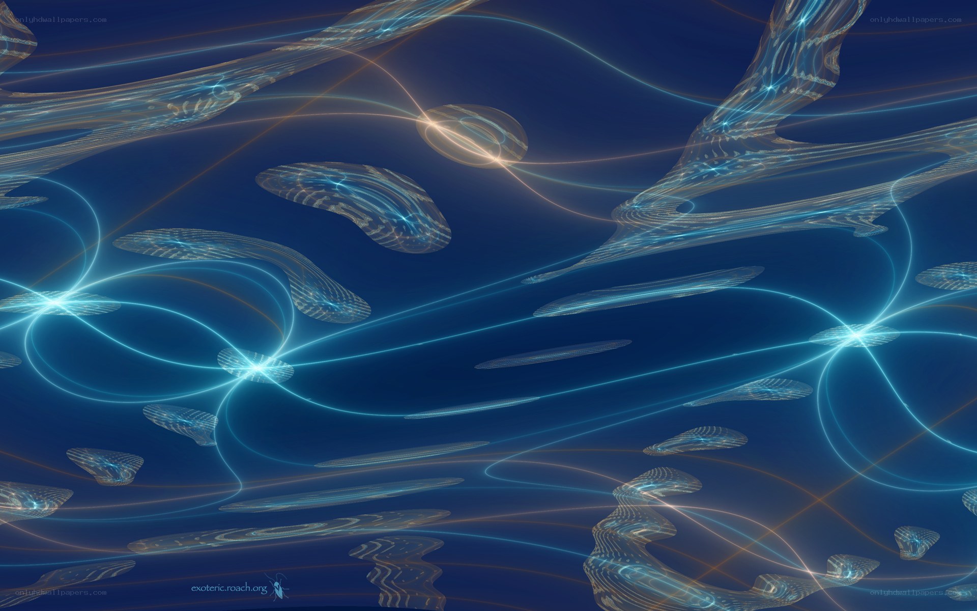 Abstract blue energy patterns