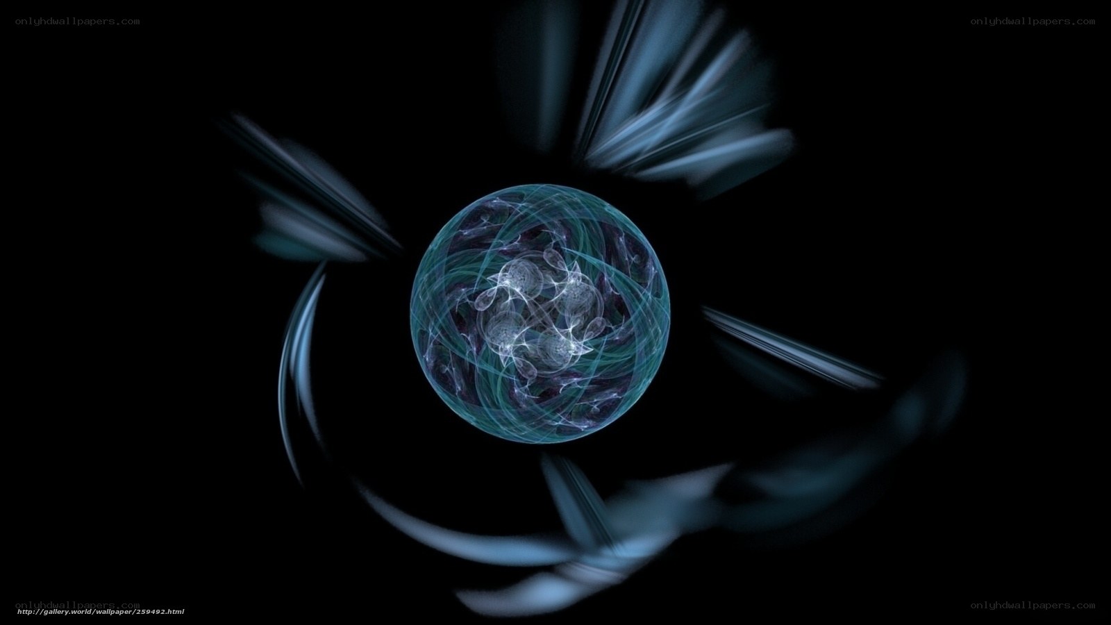 Abstract blue energy sphere
